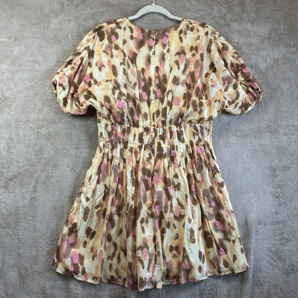 NEW Banana Republic Voile Mini Dress M Multi Dot Ruched Pockets NWT - Picture 6 of 8